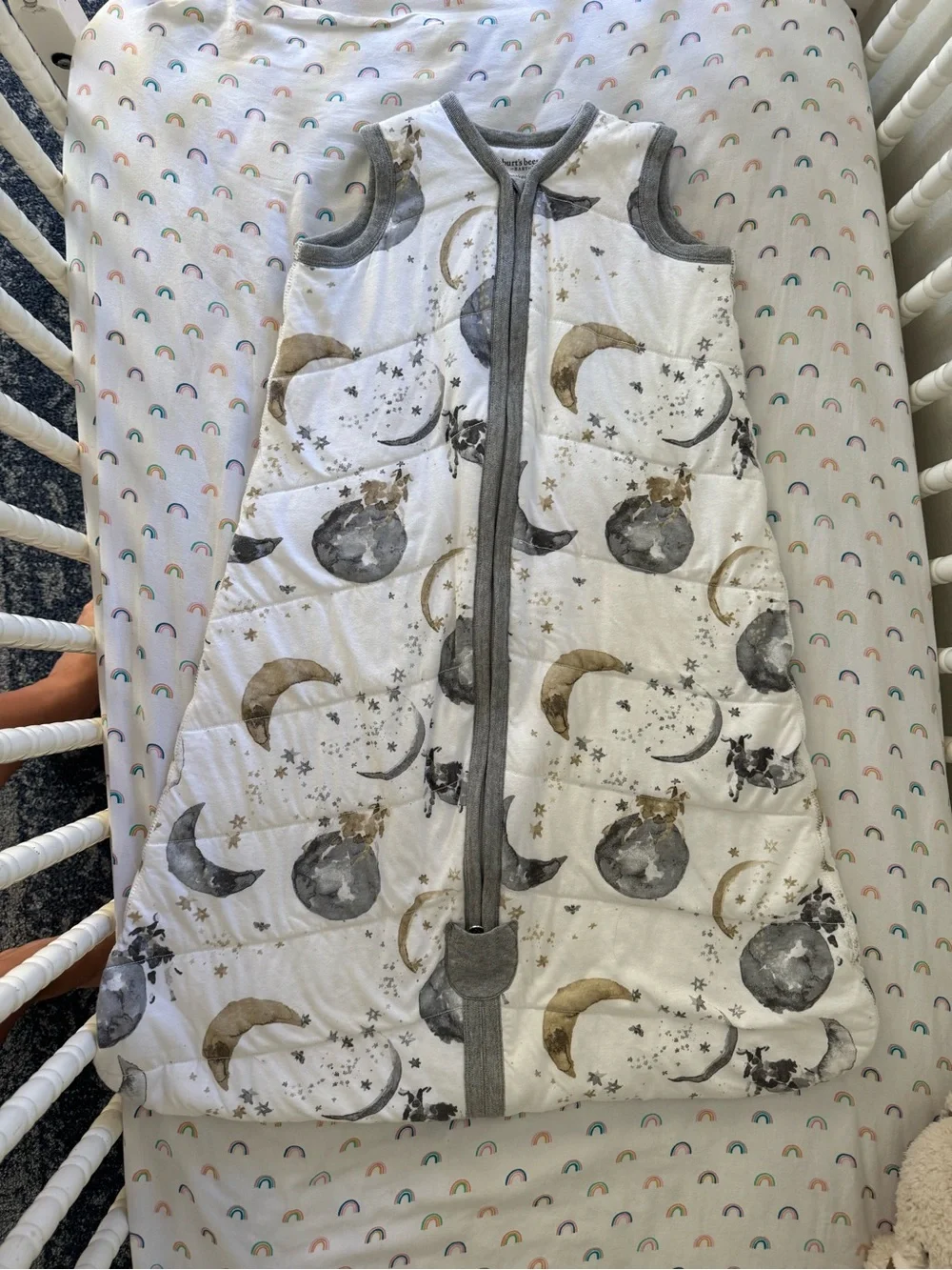 Burt’s Bees Beekeeper Neutral Moon & Stars Quilted Baby Sleep Sack 12-18 Months