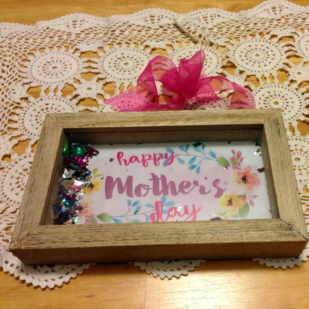 Mother's Day Shadow Box with glitter