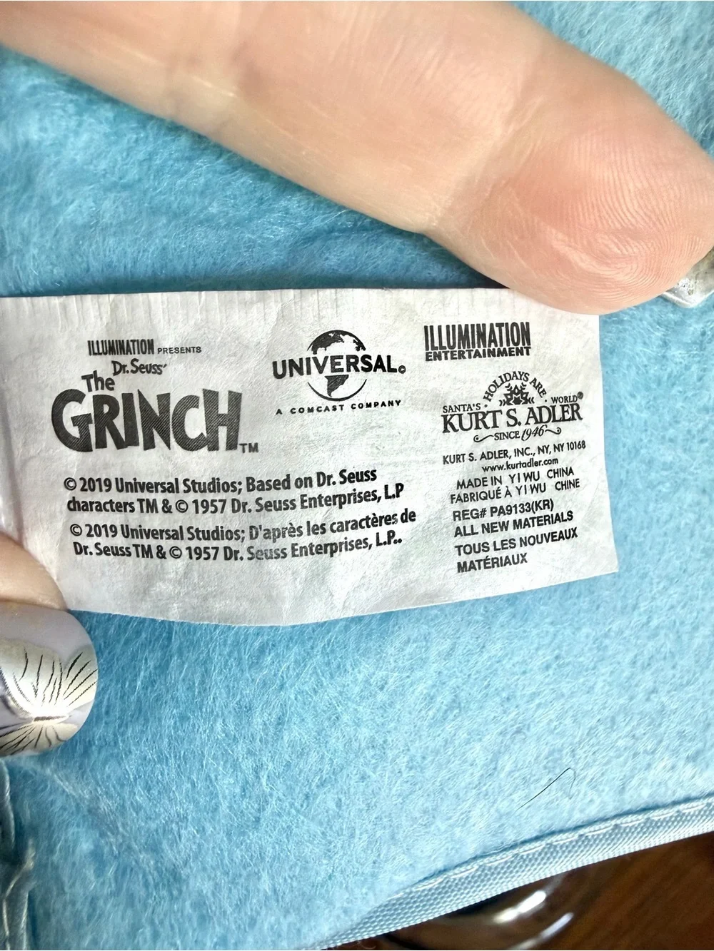 The Grinch features numbered