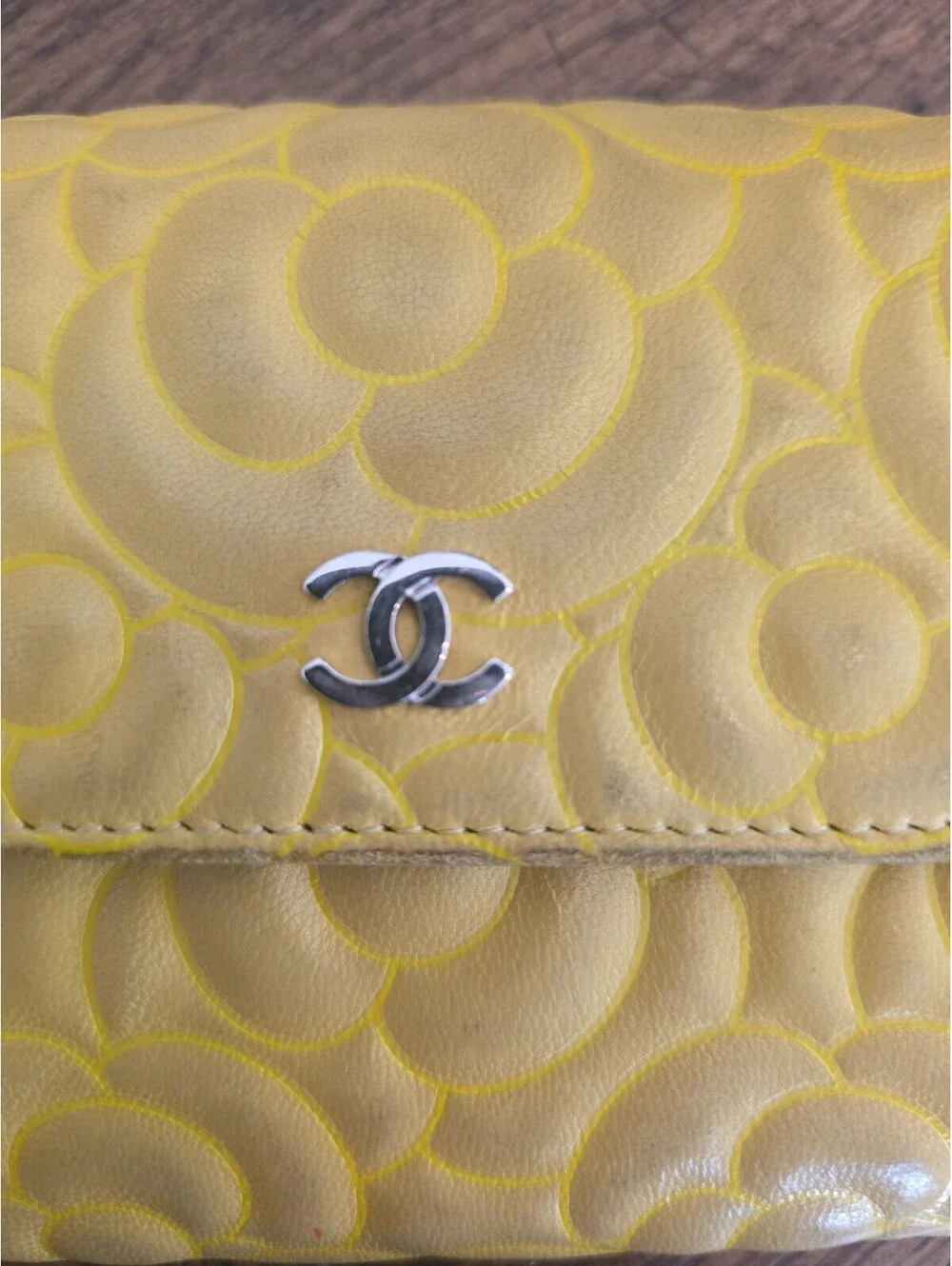 CHANEL camellia embossed