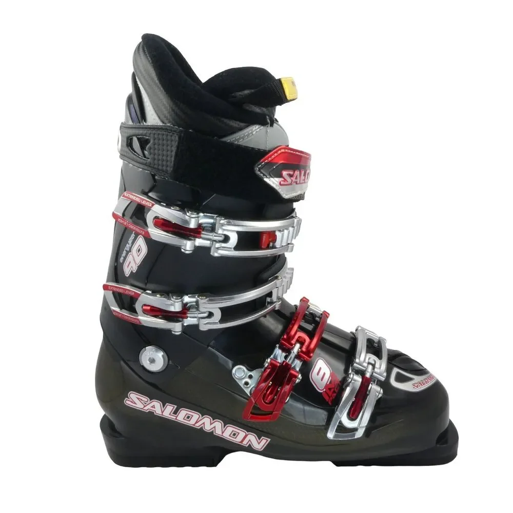 Salomon Impact 8 Ski Boots Black Size 27 Translucent Shell Red Buckle $635