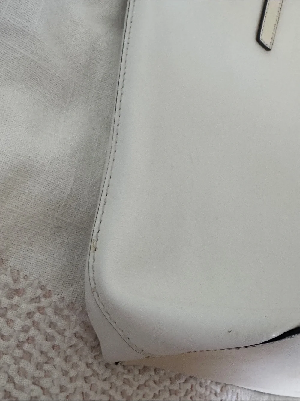 Preowned Vintage Michael Kors Emry Large Leather Tote Optic White 30t6se4t71