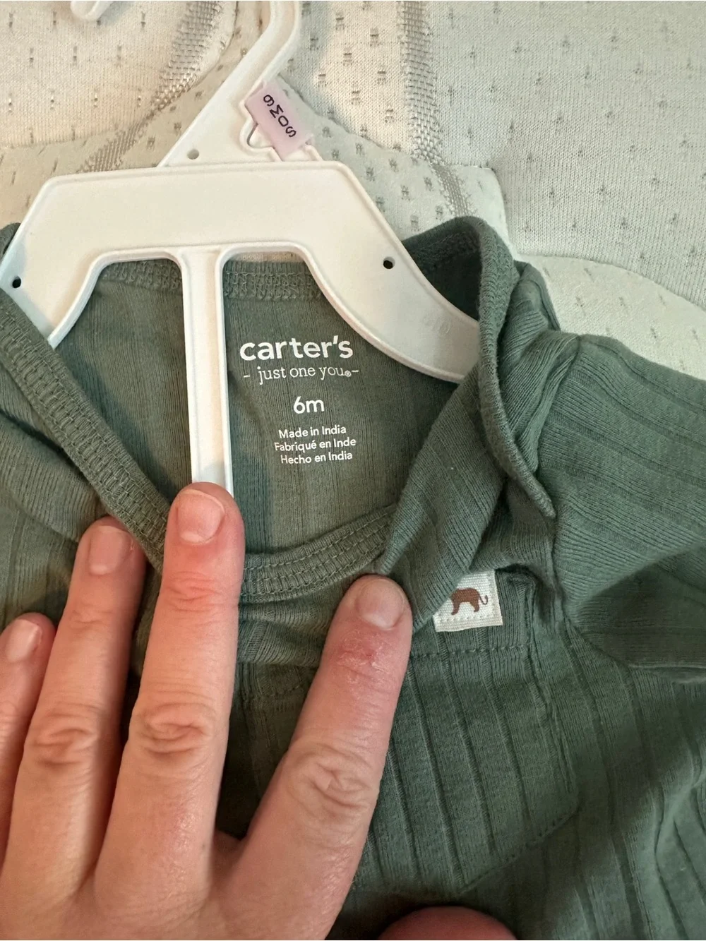 Carter's Navy and Cream Dinosaur Zip Footie Set
