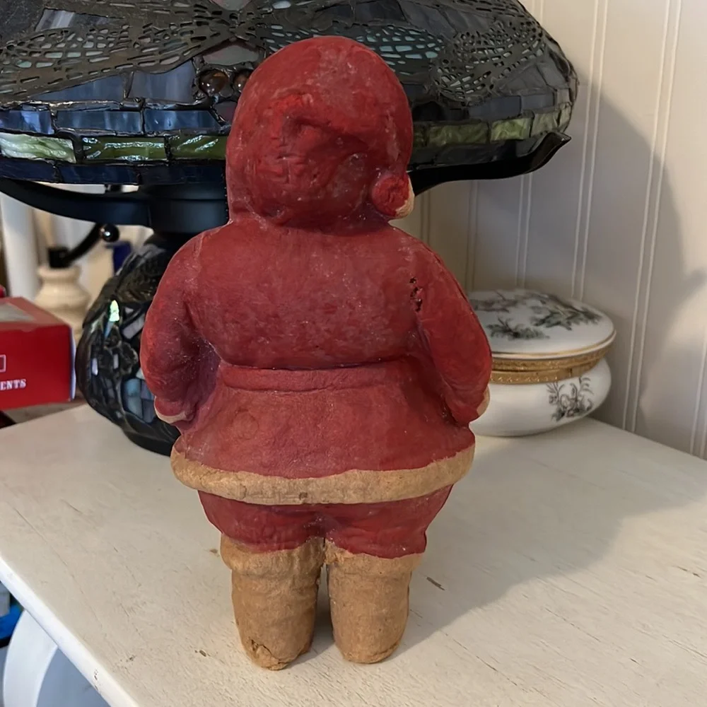 RARE Antique paper pulp Santa 1920’s 9.5” tall