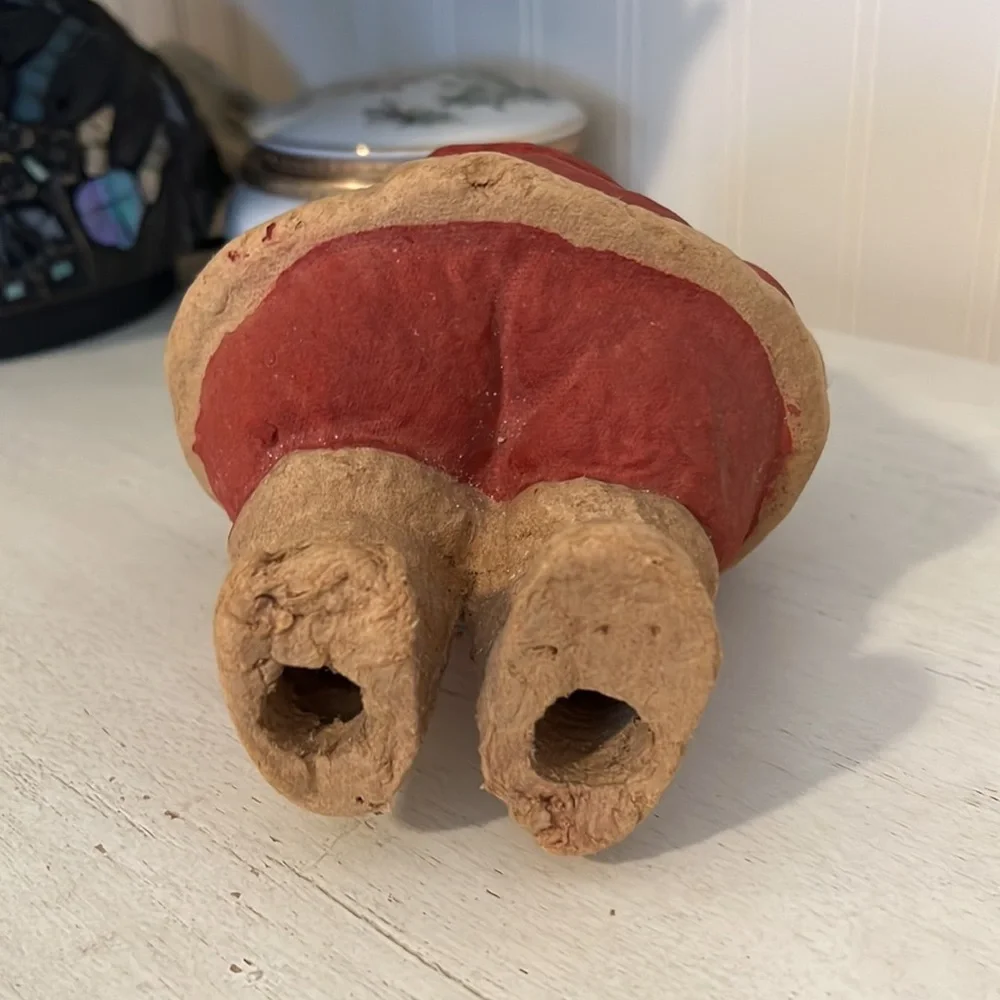 RARE Antique paper pulp Santa 1920’s 9.5” tall