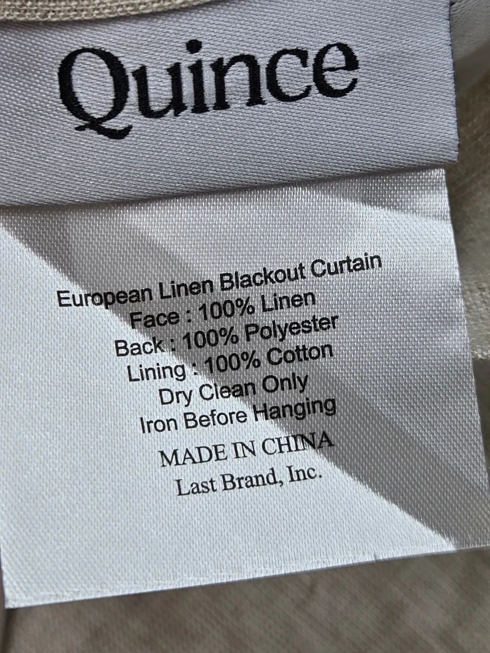 Quince includes 48x84