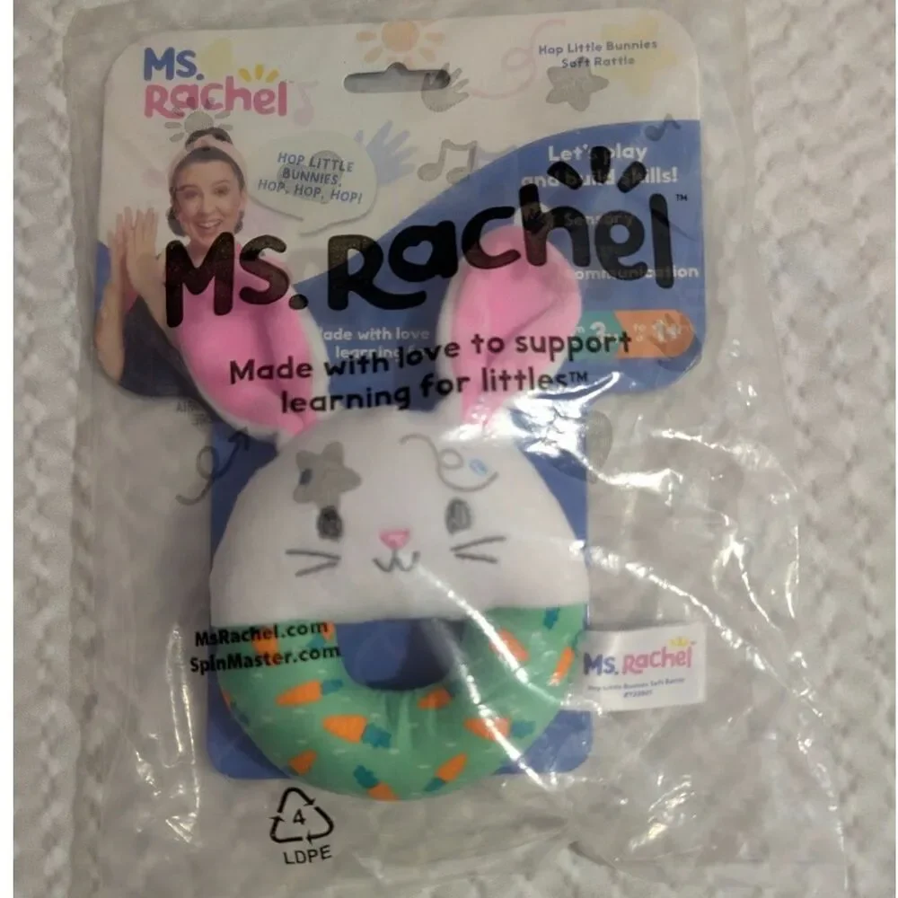 Ms. Rachel Hop Little Bunnies Soft Rattle