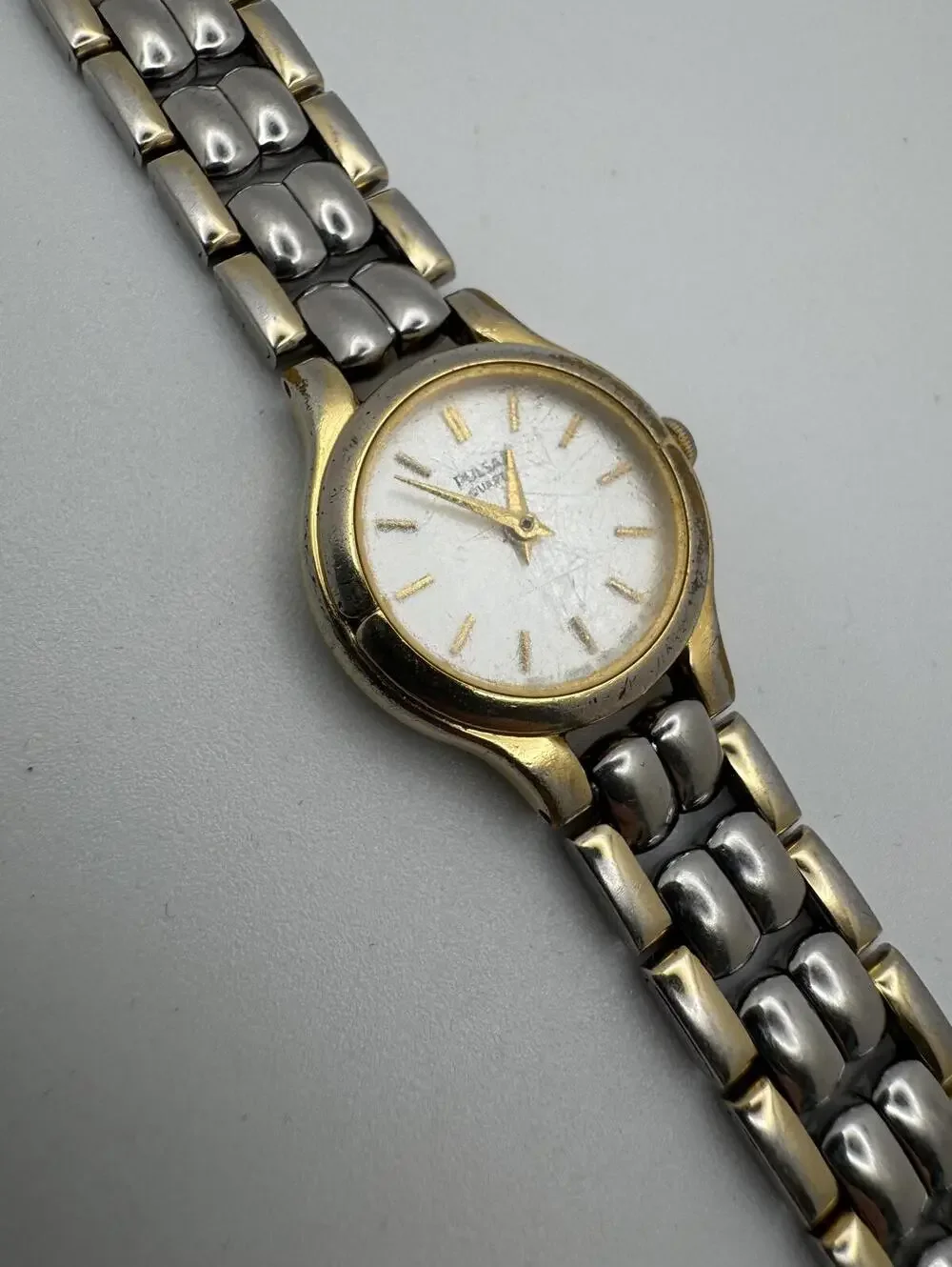 Vintage Pulsar Quartz Watch Gold Two Tone 22mm Japan Movement New Battery