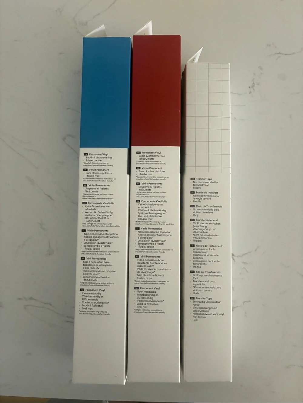Cricut Smart Vinyl & Transfer Tape Bundle, 2 Permanent Vinyl Rolls- NIB
