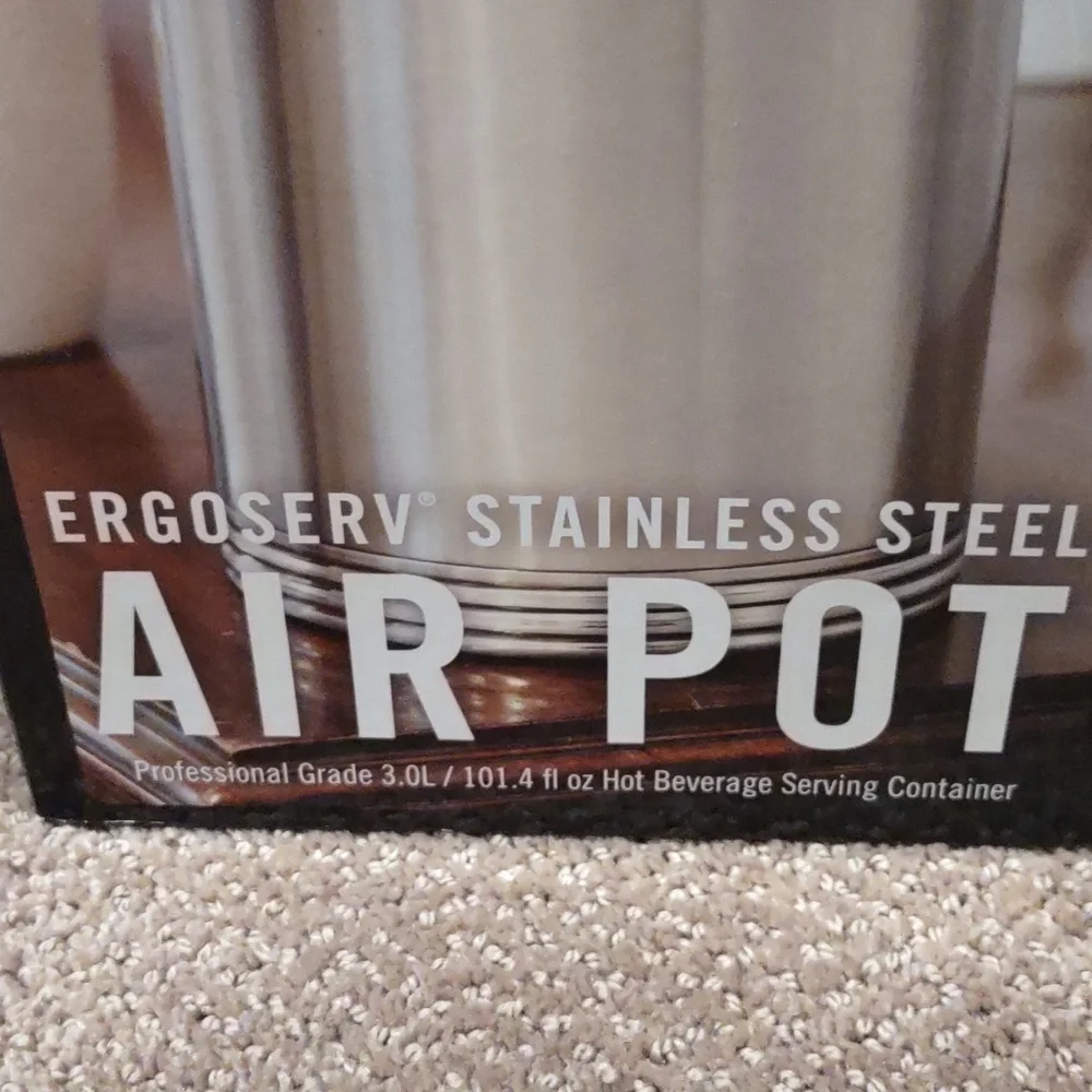 Stanley ergoserve stainless steel airpot for serving hot beverages, new