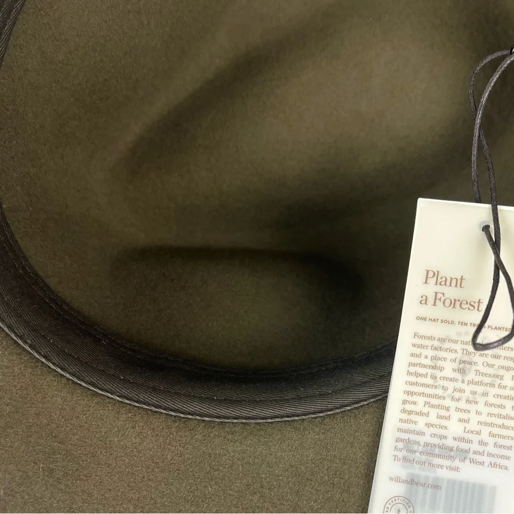 Will + Bear Australian Wool William Brown Wide Brim Crushable Travel Hat Unisex