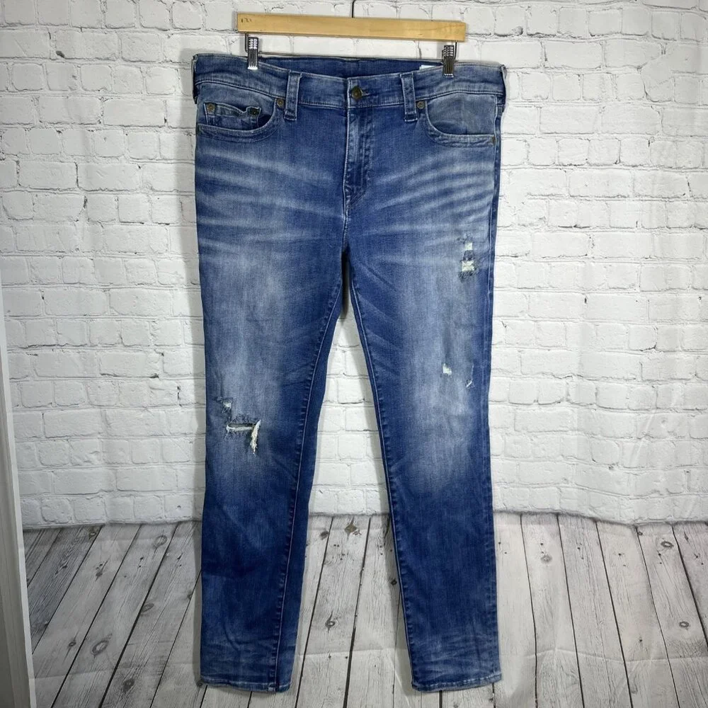 True‎ Religion Jeans Men’s Size 38X35 Rocco Blue Denim Preppy Relaxed Skinny