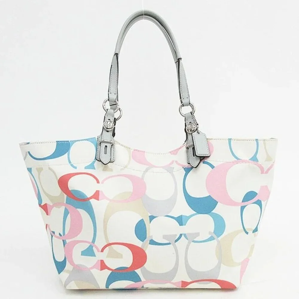 Euc Rare Coach Pastel Signature C's Tote Bag Purse m