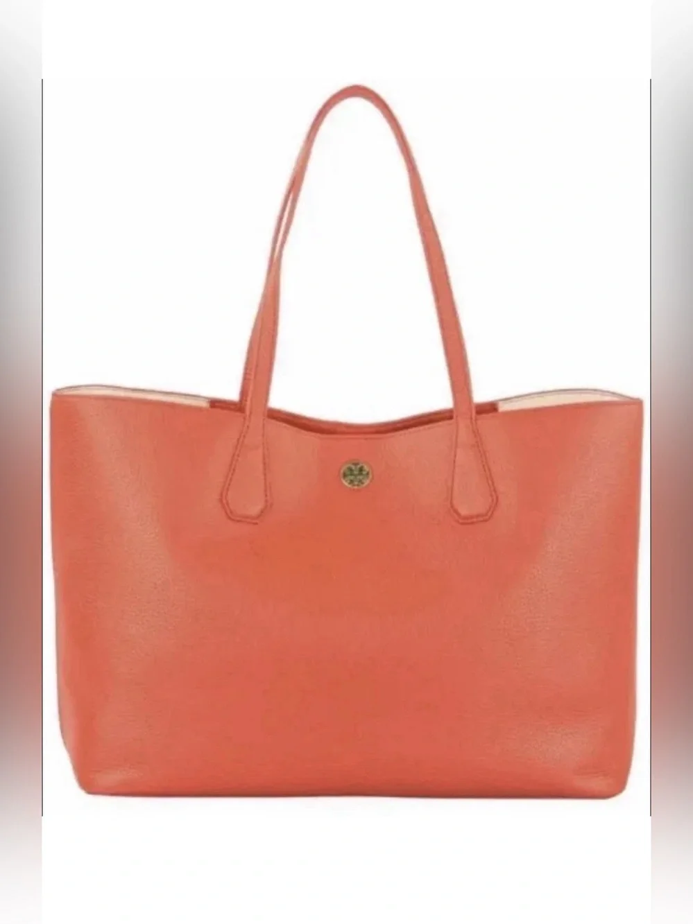 Tory Burch Brody Liberty Tangerine Leather Tote