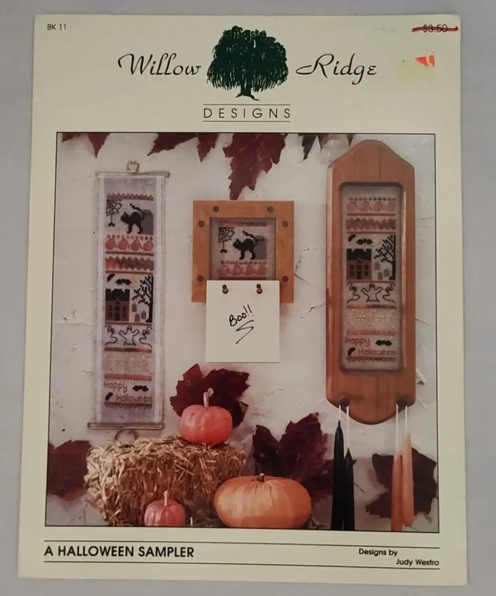 Willow Ridge Designs A Halloween Sampler Cat, Bats, Ghosts Cross Stitch Pattern