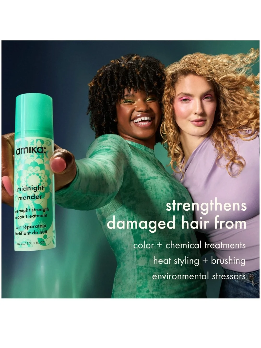 amika: midnight mender overnight repair treatment - turquoise