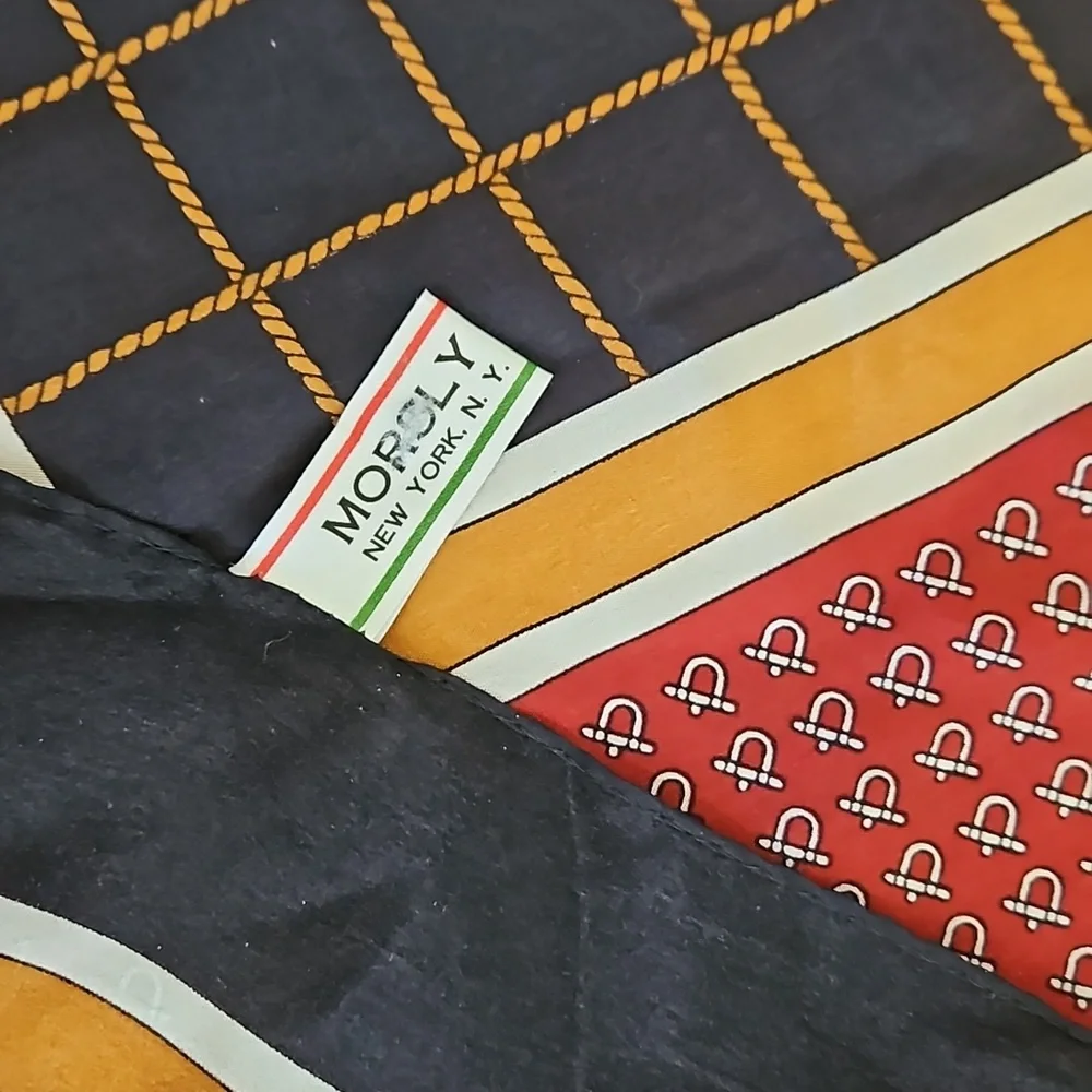 Vintage silk large square scarf