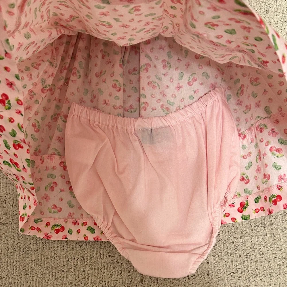 Baby Girl Pink Cherry Print Matching Set