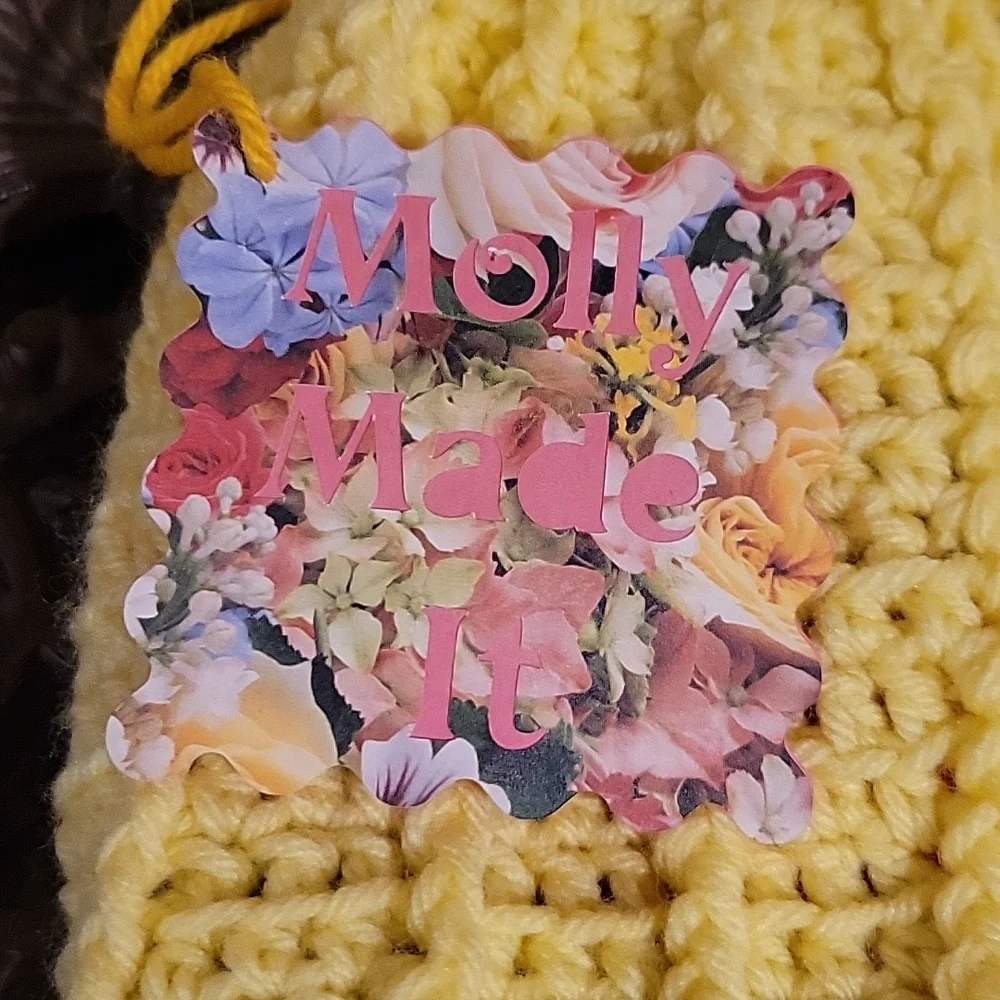 Handmade pom-pom hat beanie with fleece lining at ears crochet