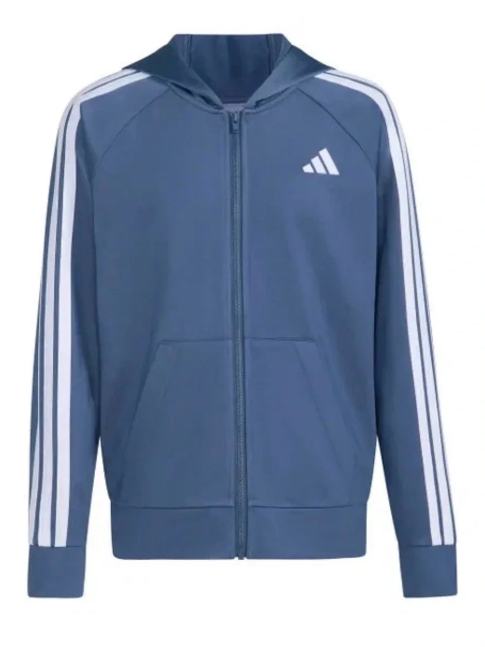 Adidas Boy’s Blue 3-Stripes Tricot Hooded Full Zip Jacket Size: XL 18/20