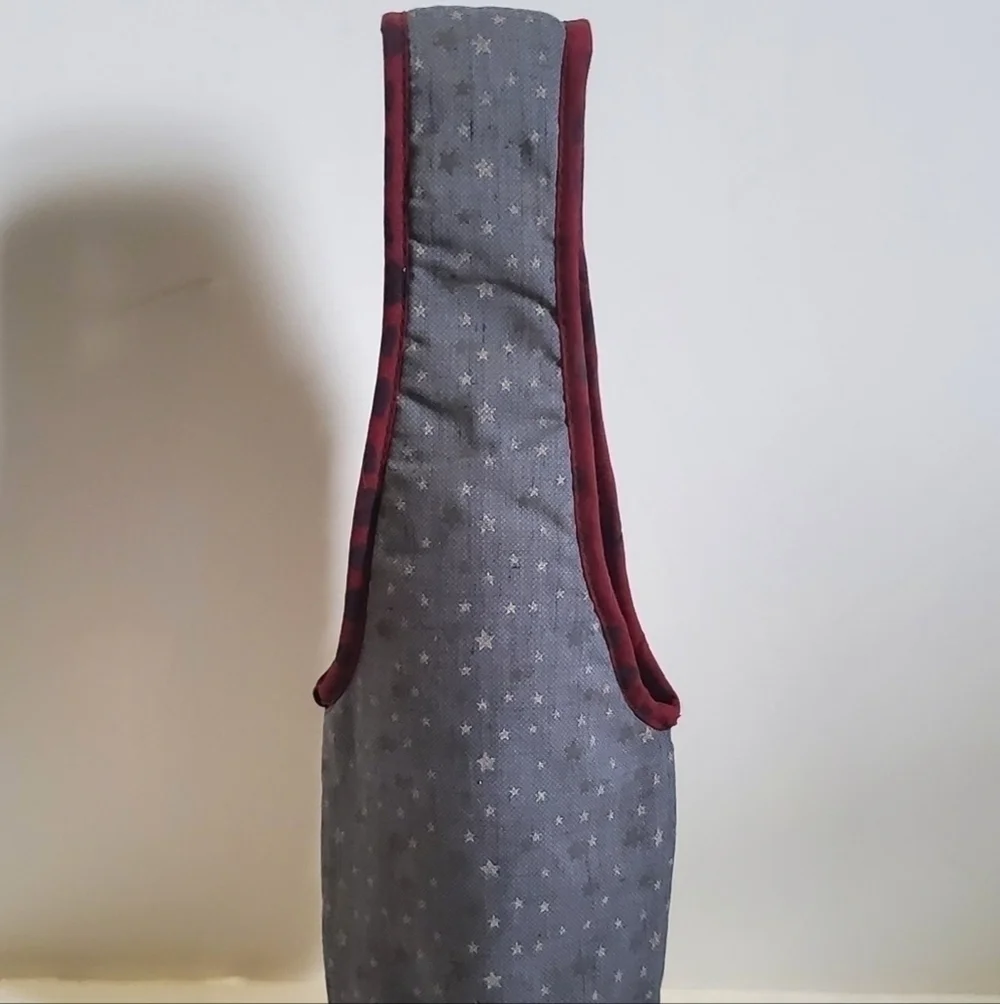 CHRISTMAS Holiday Santa Stars Gingerbread Wine Holder Bag