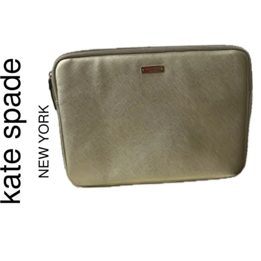KATE SPADE LAPTOP NOTEBOOK‎ CASE METALLIC GOLD 13 ‘ VERSATILE FUNCTIONAL