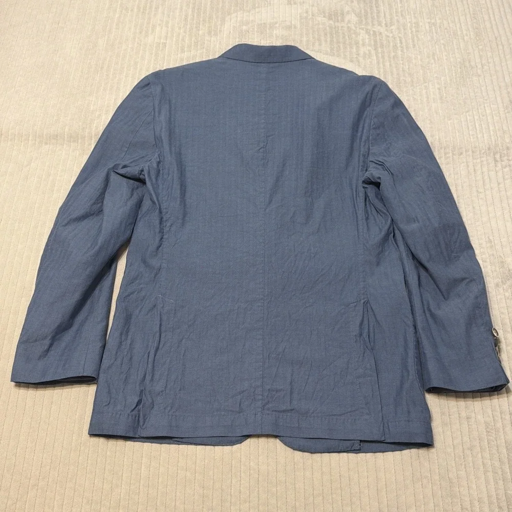 Rye 51 Blazer Men 40S Blue Miles Washed Jacket Preppy Sport Coat Unstructered
