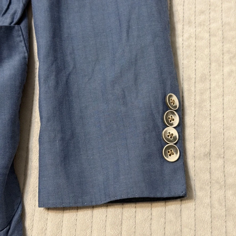 Rye 51 Blazer Men 40S Blue Miles Washed Jacket Preppy Sport Coat Unstructered
