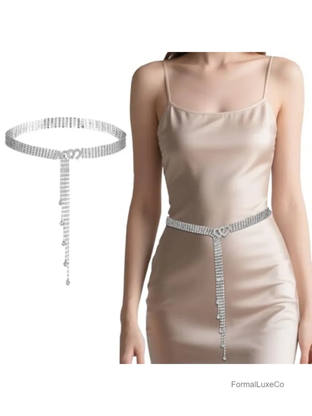 Crystal Chain Belt for Dress Rhinestone Belt for Women