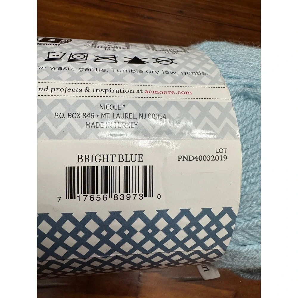 Stitch Studio by Nicole Pound of Stitches Bright Blue Acrylic YarnWeight 1013 Yd