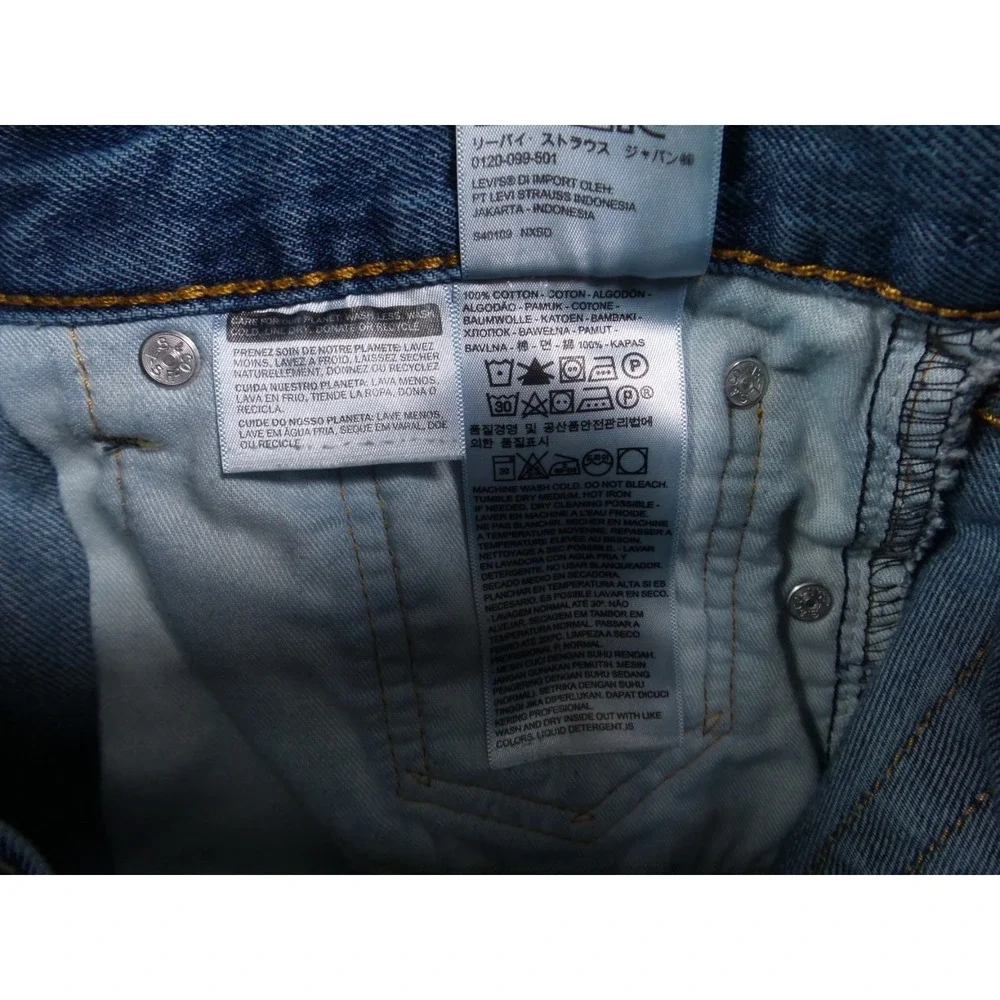 Levis 505 Mens Jeans 32 x 29 Blue Denim Straight Leg Regular Fit Mid Rise