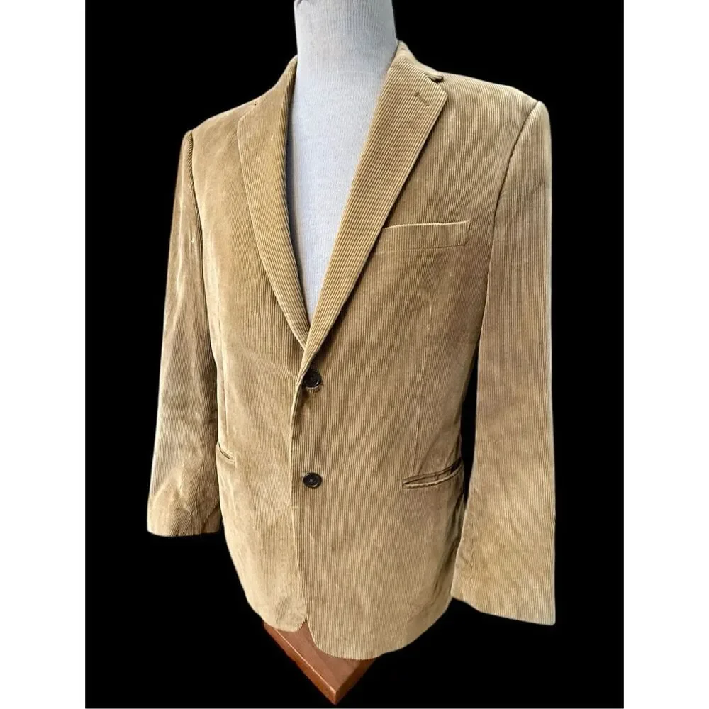 Saddlebred Men’s Tan Corduroy 2-Button Sport Coat Sz. 40 R