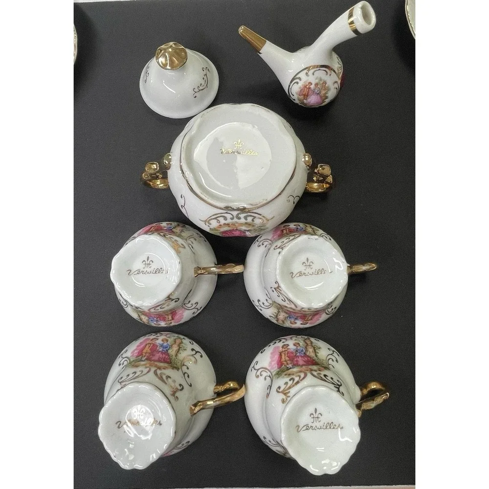 Vintage 1940-69‎ Versailles Sugar Bowl Tea Cups Saucers Decanter See Description