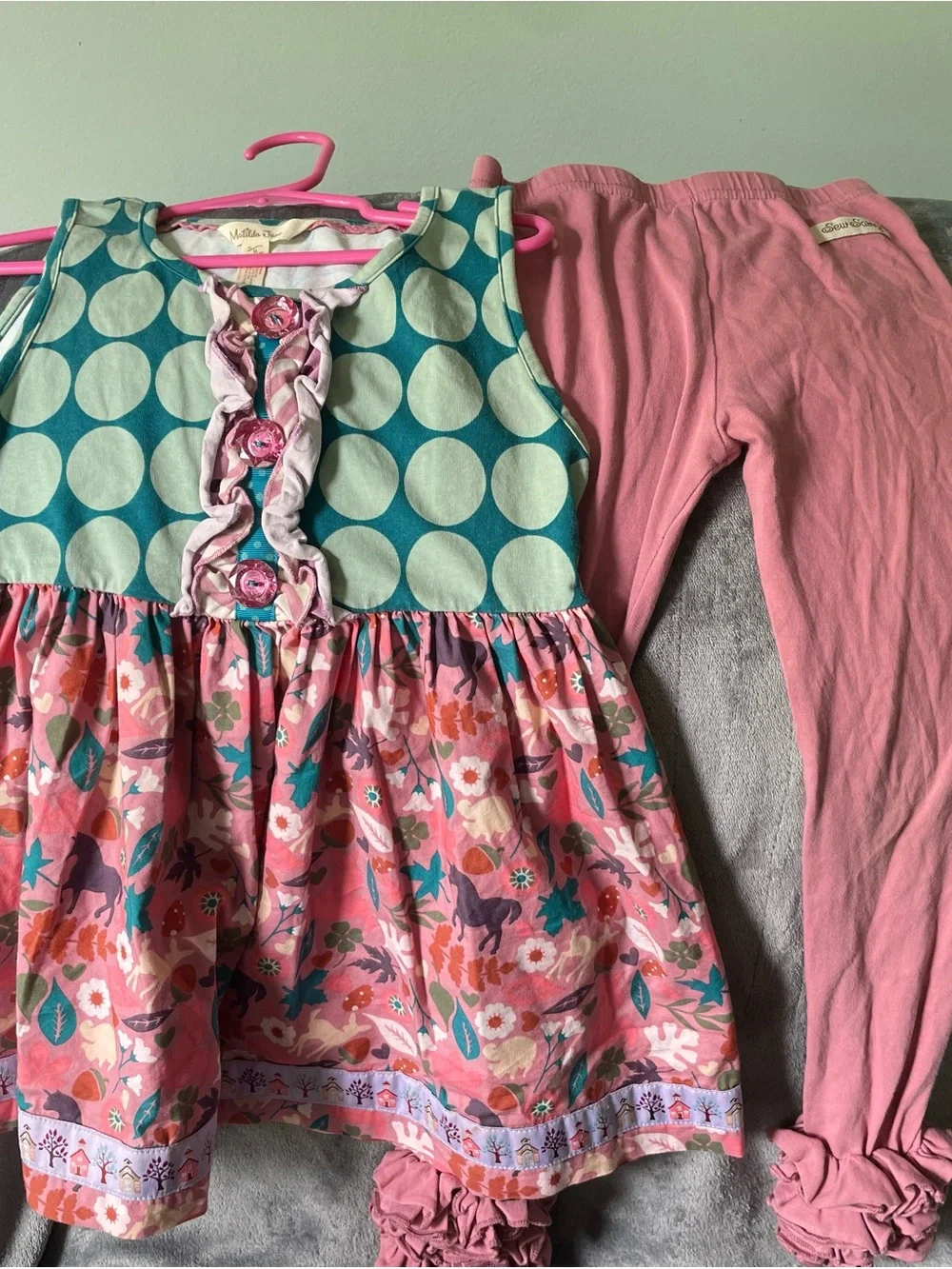 Matilda Jane top & legging Girls Set Sz 8 EUC