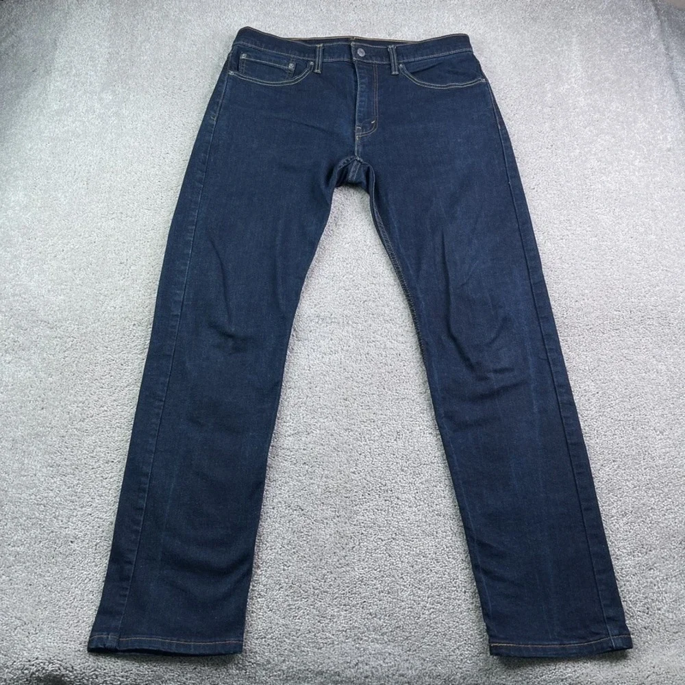 Levis Jeans Mens 34x34 Blue 502 Tapered Fit Dark Wash Stretch Denim Casual‎