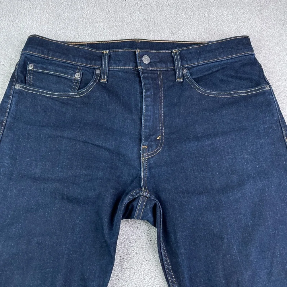 Levis Jeans Mens 34x34 Blue 502 Tapered Fit Dark Wash Stretch Denim Casual‎