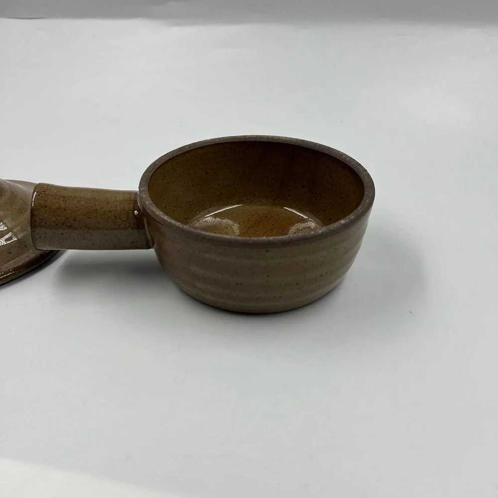 Vintage Ceramic Stoneware Pottery Small Casserole Soup Dish Earthy Small‎ Pot