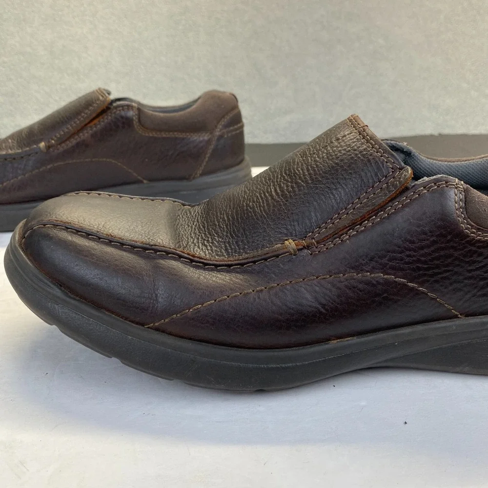 Clarks Cottrell Free Slip On‎ Sneakers Mens 10.5 M Brown Leather Casual Shoes