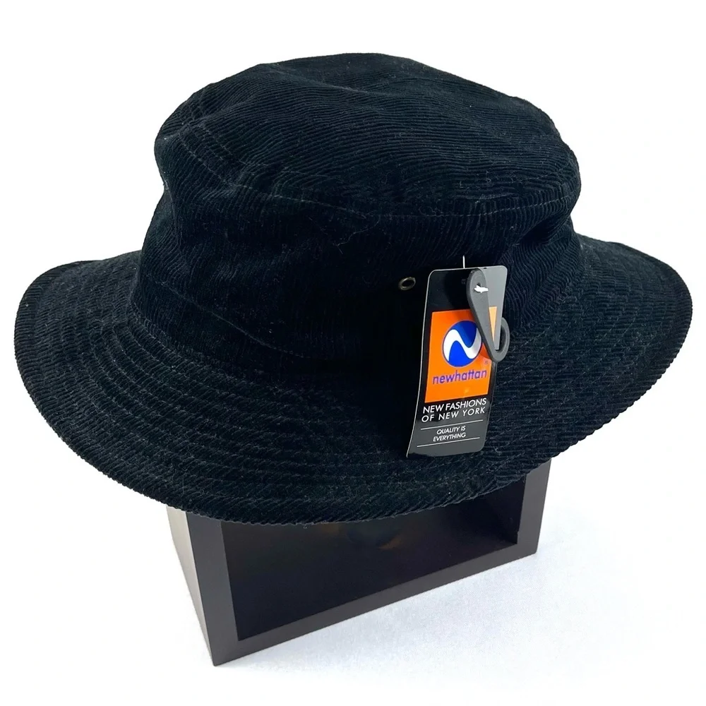 Newhattan Corduroy‎ Bucket Hat Black Size S/M