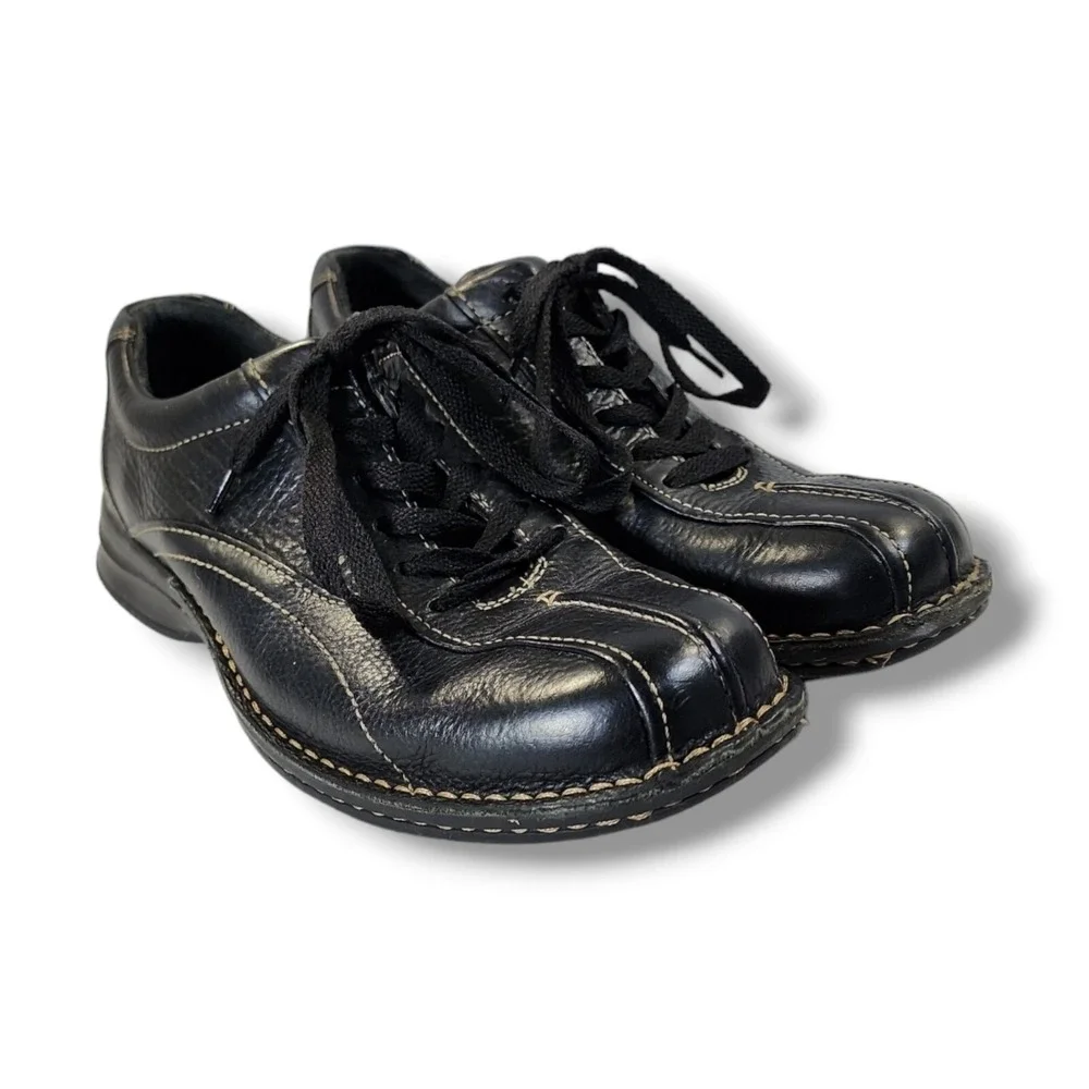 Clarks Wave 82648 Lace Up‎ Black Leather Walking Sneaker Men's 7.5