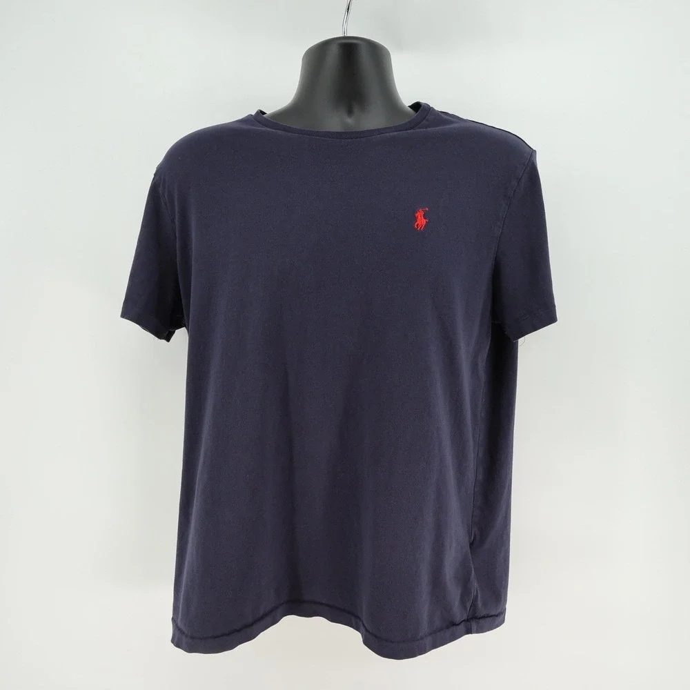 Mens Polo Ralph Lauren T-Shirt Red Pony Logo Crew Neck‎ Casual Tee Fits Like M