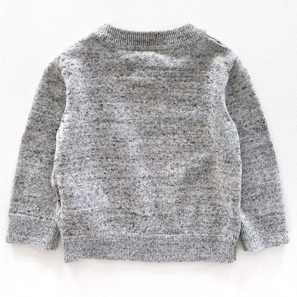 Baby Gap Crewneck Sweater Brannan Bear in Light Heather Grey Size 12-18 Months