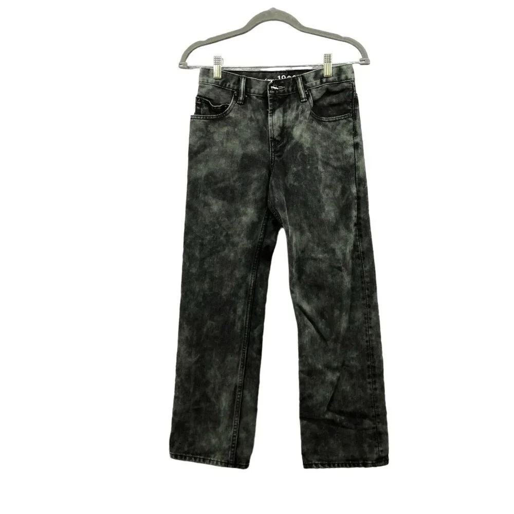 GAP Boys Teen 14 Straight Leg Jeans Stone‎ Wash Green Black Dark Wash