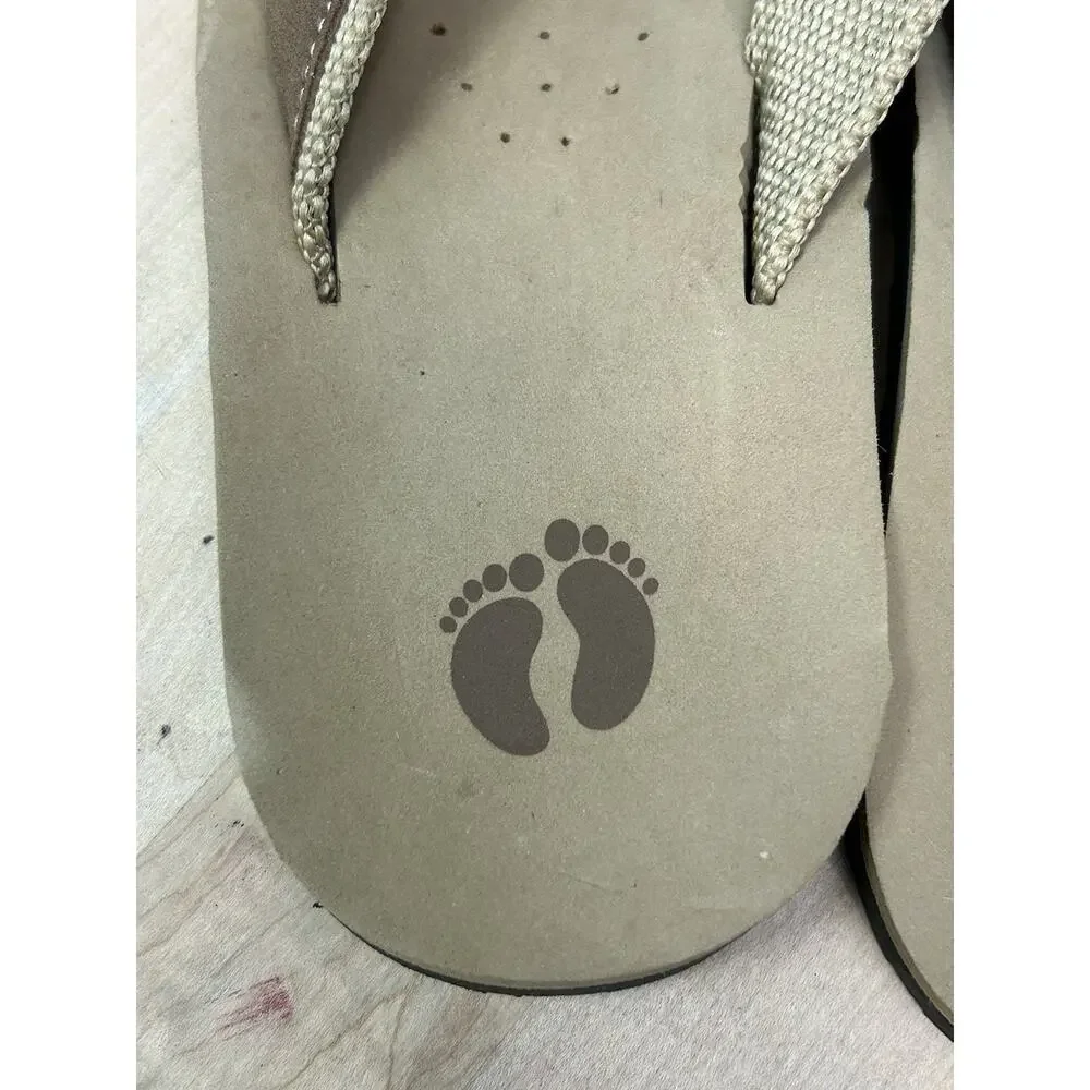 Hang Ten Flip Flops‎ Thong Sandals Mens 9 Brown Slip On Rubber Soles