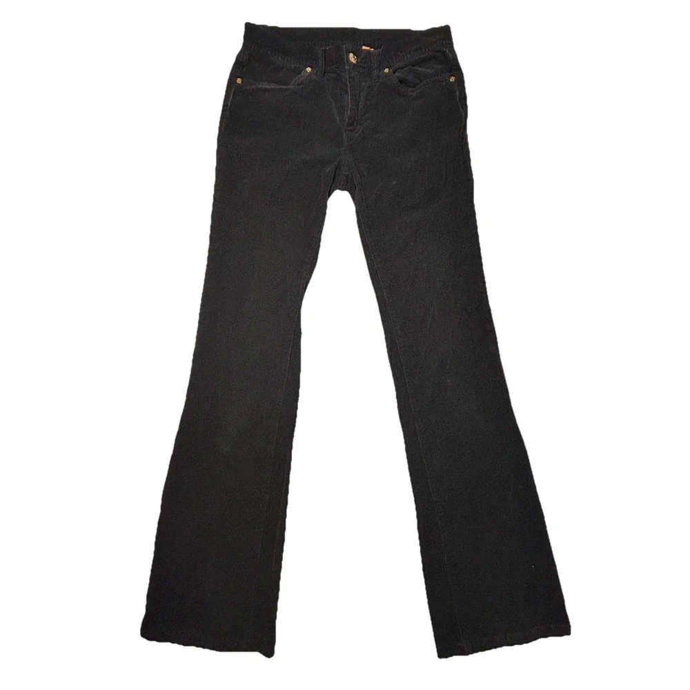 Tory‎ Burch Classic Tory Jean Black Corduroy Bootcut Womens 27 Stretch