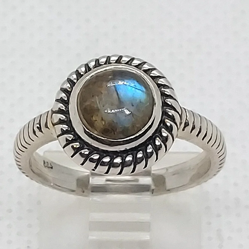 Labradorite Ring‎ 925 Sterling Silver size 7