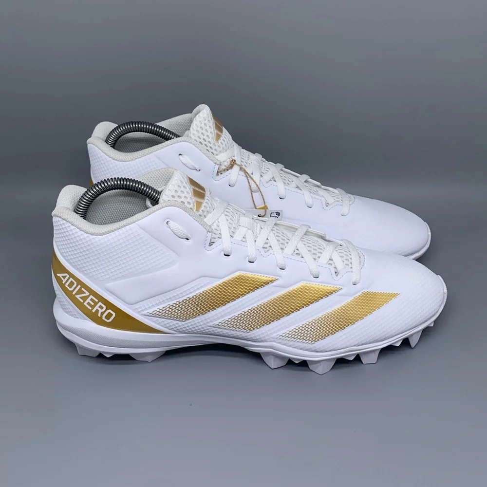 Adidas Adizero Impact.2 MD White Gold Football Cleats IF5106 Men’s Sz‎ 12 NWT