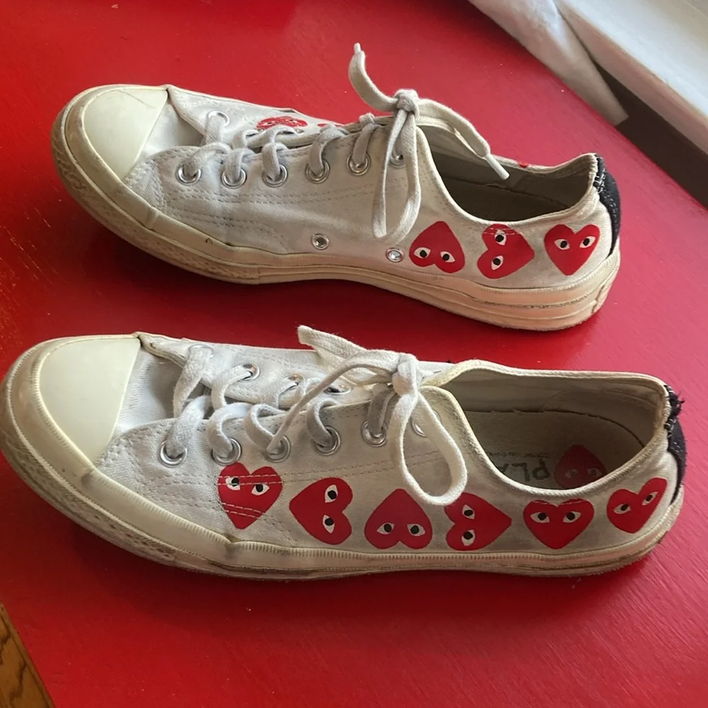 Comme de Garcons Play Converse multi heart tennis shoes sneakers trainers Size 8