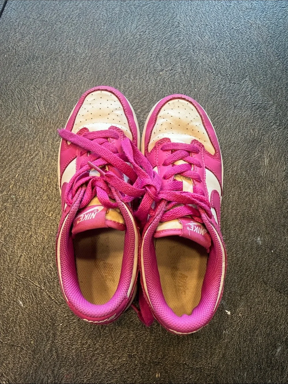 Nike Kids Pink and White Low-Top Sneakers Size 2.5Y