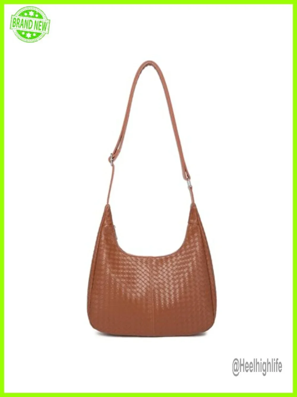 Woven Hobo Crossbody Shoulder Bag Vegan Leather Handbag Tote Purse